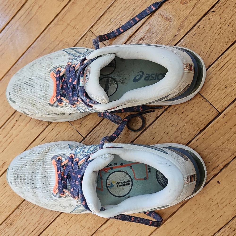 Asics Flytefoam, 9, White/teal Nationwide Marathon Design